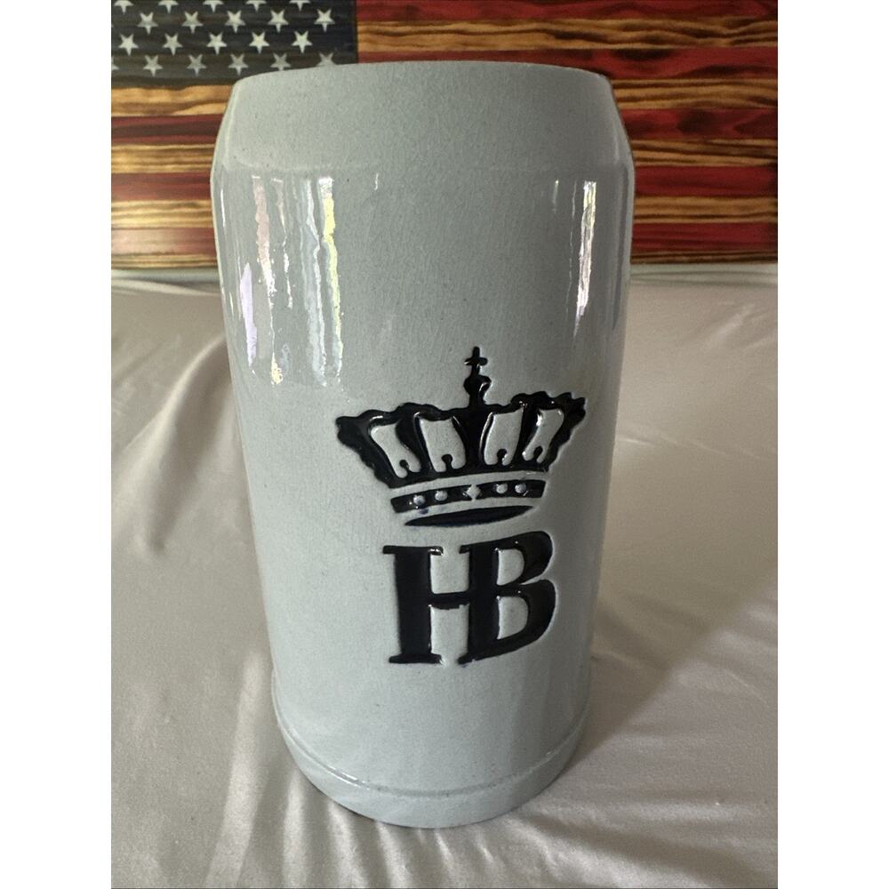 Hofbräuhaus München HB 1L Stoneware Beer Stein KING Masskrug Germany Vintage Mug